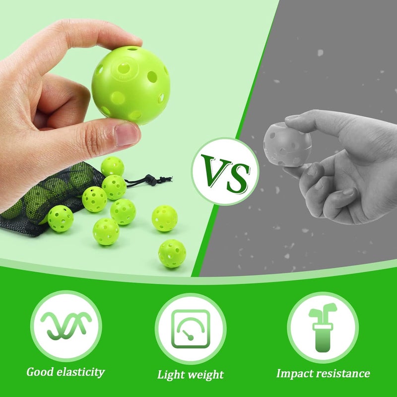 Bac-kitchen Plastic Golf Balls Practice Limited Flight Golf Training Ball Hollow Swing Practice Indoor Golf Balls with Mesh Drawstring Bag for Backyard Driving Range or Outdoor - Image 5
